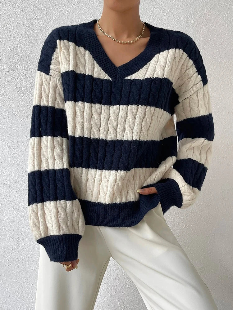 Violet Cable-Knit Sweater