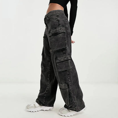 Acid Wash Cargo Denim