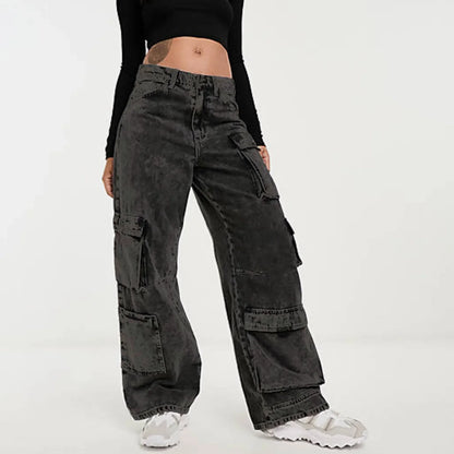 Acid Wash Cargo Denim