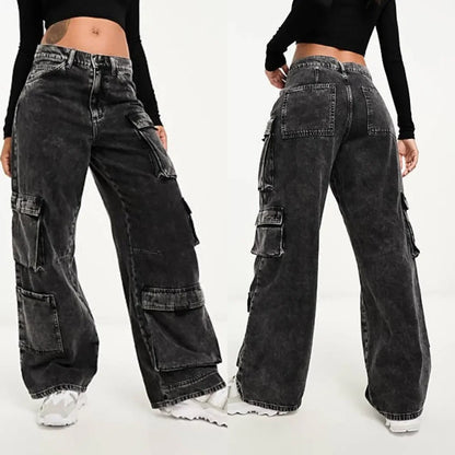 Acid Wash Cargo Denim